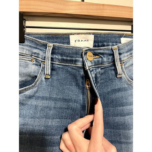 FRAME Le High Straight Sanded Seam Jean Rosemead Sand LHSTSS230 Size 30 - Picture 8 of 12